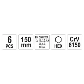 Sada dierovačov YATO 6 kusov 150 mm