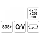 YATO Stopka dláta 250 mm SDS-Plus