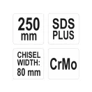 YATO Široká stopka dláta 80 x 250 mm SDS-Plus