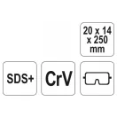 YATO stopka dláta plochá 20 x 250 mm SDS-Plus
