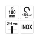 YATO Nástavec na brúsku s čapom 100 mm inox