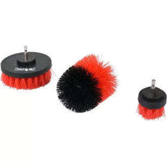   YATO Sada nylonových kefiek 3 ks 5, 8, 10 mm s bitovým upínaním