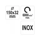 YATO Kruhová kefka 150 x 32 mm so zúžovacími krúžkami Inox