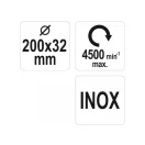 YATO Kruhová kefa 200 x 32 mm s redukčnými krúžkami inox
