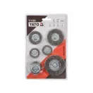 YATO Sada kotúčových kefiek s tyčinkou, 6 kusov, nerez