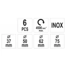 YATO Sada kotúčových kefiek s tyčinkou, 6 kusov, nerez