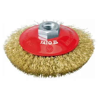 YATO Šikmá kruhová kefa M14 100 mm s mosadzným povlakom