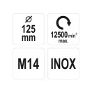 YATO Naklonená kruhová kefa M14 125 mm nerez