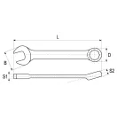 YATO Krátky kľúč 14 mm / 115 mm CrV