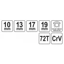 YATO račňový kľúč 10-13 mm x 17-19 mm / 200 mm 72T CrV
