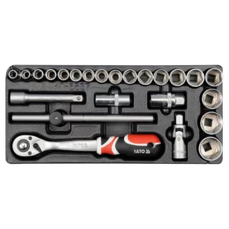   Sada nástrčných kľúčov YATO 24 kusov 1/2" 10-32 mm CrV (vložka do zásuvky)