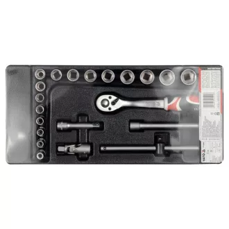   Sada nástrčných kľúčov YATO 22 kusov 3/8" 6-22 mm CrV (vložka do zásuvky)