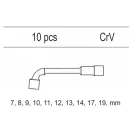 Sada nástrčných kľúčov YATO 10 kusov 7-19 mm CrV (vložka do zásuvky)