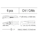 Sada zámočníckeho náradia YATO 6 dielov CrV CrMo (vložka do zásuvky)