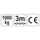 YATO Reťazový kladkostroj 1000 kg 3 m