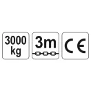 YATO Reťazový kladkostroj 3000 kg 3 m