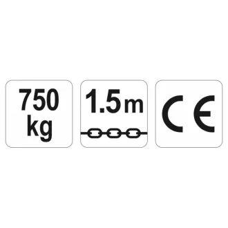 YATO Pákový kladkostroj 750 kg 1,5 m