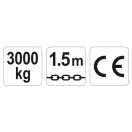 YATO Pákový reťazový kladkostroj 3000 kg 1,5 m
