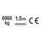 YATO Pákový reťazový kladkostroj 6000 kg 1,5 m