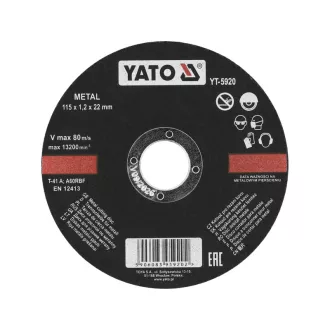 YATO Rezný kotúč na kov 115 x 1,2 x 22 mm