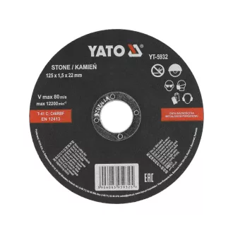 YATO Rezný kotúč na kameň 125 x 1,5 x 22 mm