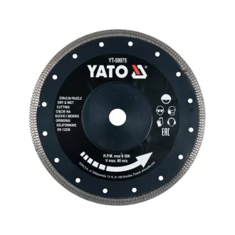   YATO Diamantový rezací kotúč 230 x2,0 x 10 x 22,2 mm nepretržitý