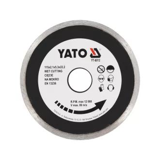   YATO Diamantový rezný kotúč 115 x 2,1 x 5,3 x 22,2 mm nepretržitý