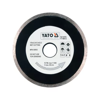   YATO Diamantový rezací kotúč 125 x 2,2 x 5,3 x 22,2 mm nepretržitý