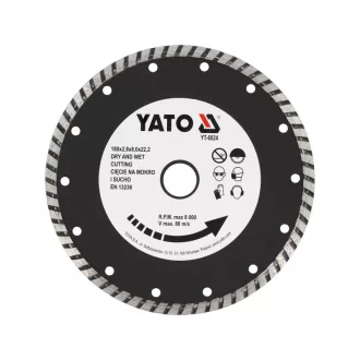   YATO Diamantový rezací kotúč 180 x 2,8 x 8,0 x 22,2 mm turbo