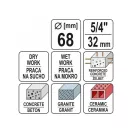 YATO Diamantová vrtací korunka 68 mm