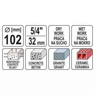 YATO Diamantová vŕtacia korunka 102 mm