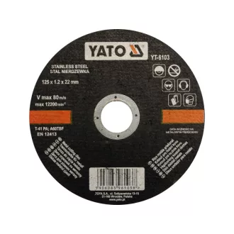 YATO Brúsny kotúč na kov 125 x 1,2 x 22 mm nerez