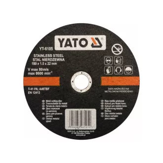 YATO Rezný kotúč na kov 180 x 1,5 x 22,2 mm inox