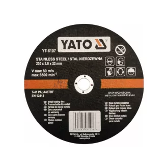 YATO Rezný kotúč na kov 230 x 2,0 x 22 mm inox