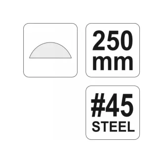 YATO Polkruhová rašpľa poly 250 mm / # 45 hrubá
