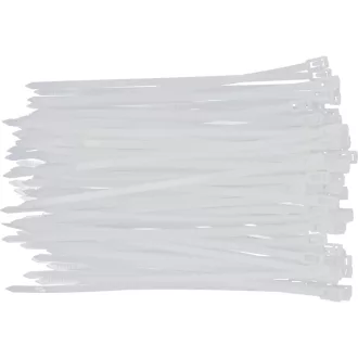   YATO Uvoľniteľná káblová viazačka 4,8 x 200 mm, biela (100 ks)