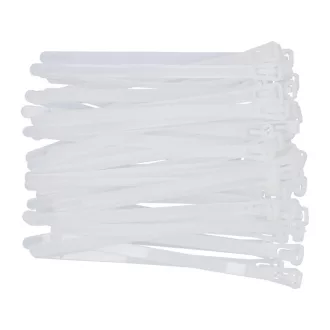   YATO Uvoľniteľná káblová väzba 7,6 x 150 mm biela (100 ks)