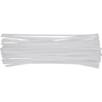   YATO Uvoľniteľná káblová väzba 7,6 x 450 mm biela (100 ks)