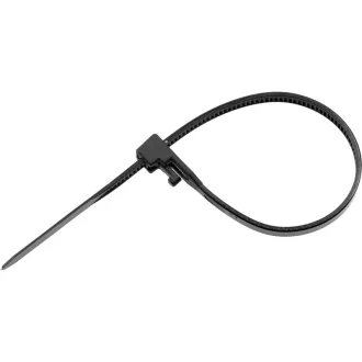   YATO Uvoľniteľné káblové zväzky 3,6 x 150 mm čierne (100 ks)