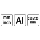 YATO Uhlomer na dlažbu 250 x 120 mm alu