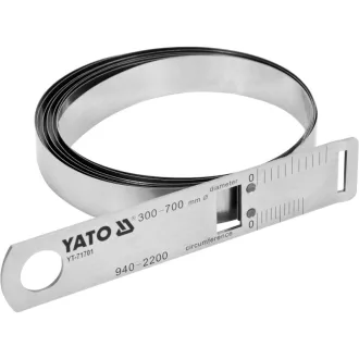   YATO Presný merací pás (+-0,01 mm), priemer 300-700 mm, obvod 940-2200 mm inox
