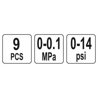 YATO Sada na meranie tlaku a podtlaku 9 dielov 1 bar