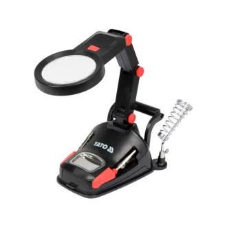 YATO Spájkovací stojan s lupou a LED svetlom