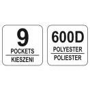YATO taška na náradie rúrkový rám s 9 vreckami
