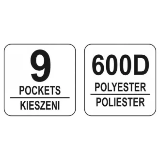 YATO taška na náradie rúrkový rám s 9 vreckami