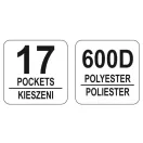 YATO taška na náradie rúrkový rám so 17 vreckami