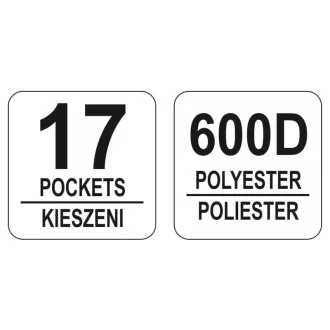 YATO taška na náradie rúrkový rám so 17 vreckami