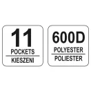 YATO taška na náradie rúrkový rám s 11 vreckami