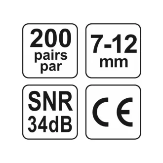 YATO štuple do uší 7-12 mm (200 párov)