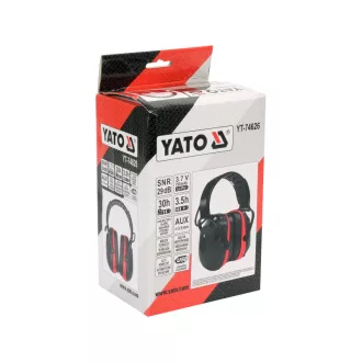   Puzdro na ochranu sluchu YATO Battery so vstavaným mikrofónom 28 dB, bluetooth